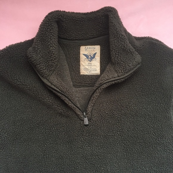 Men’s Brown Sherpa Fleece Quarter Zip (L) - Picture 2 of 14